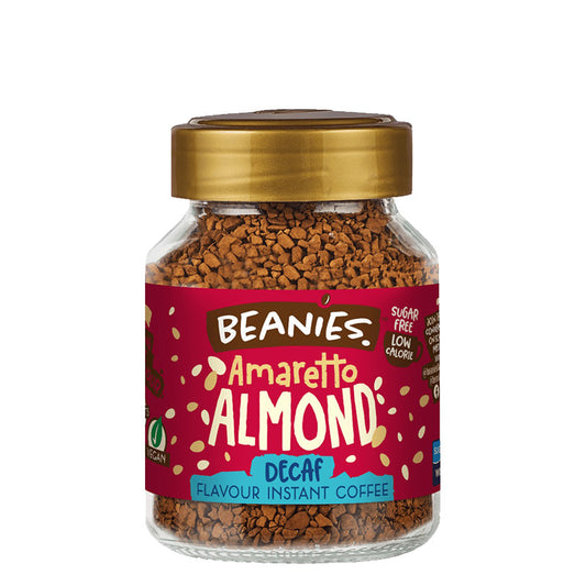 Beanies Amaretto Almond Decaf Instant Coffee 50g