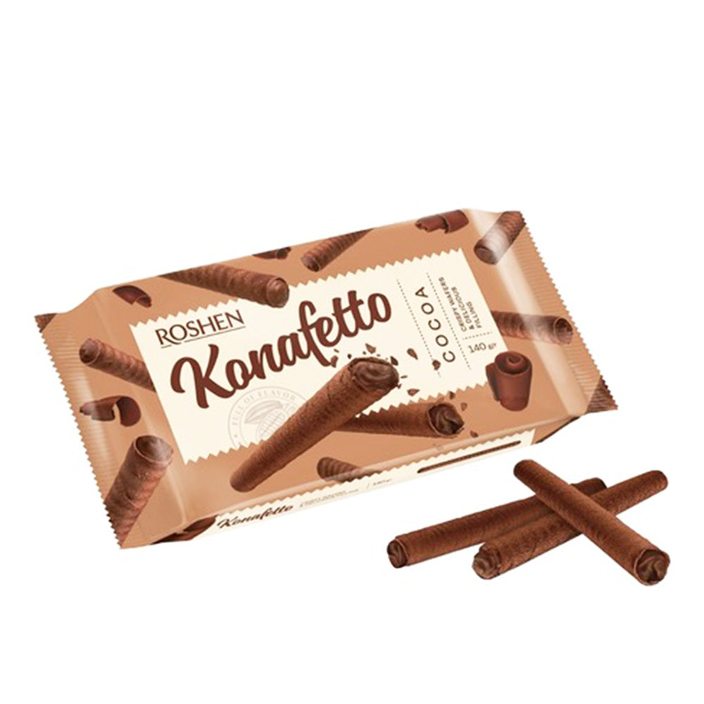 Roshen Konafetto Wafer Rolls Cocoa 140g