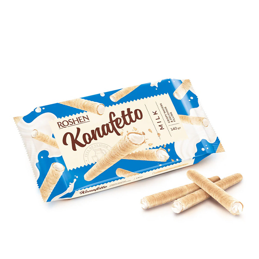 Roshen Konafetto Wafer Rolls Milk 140g