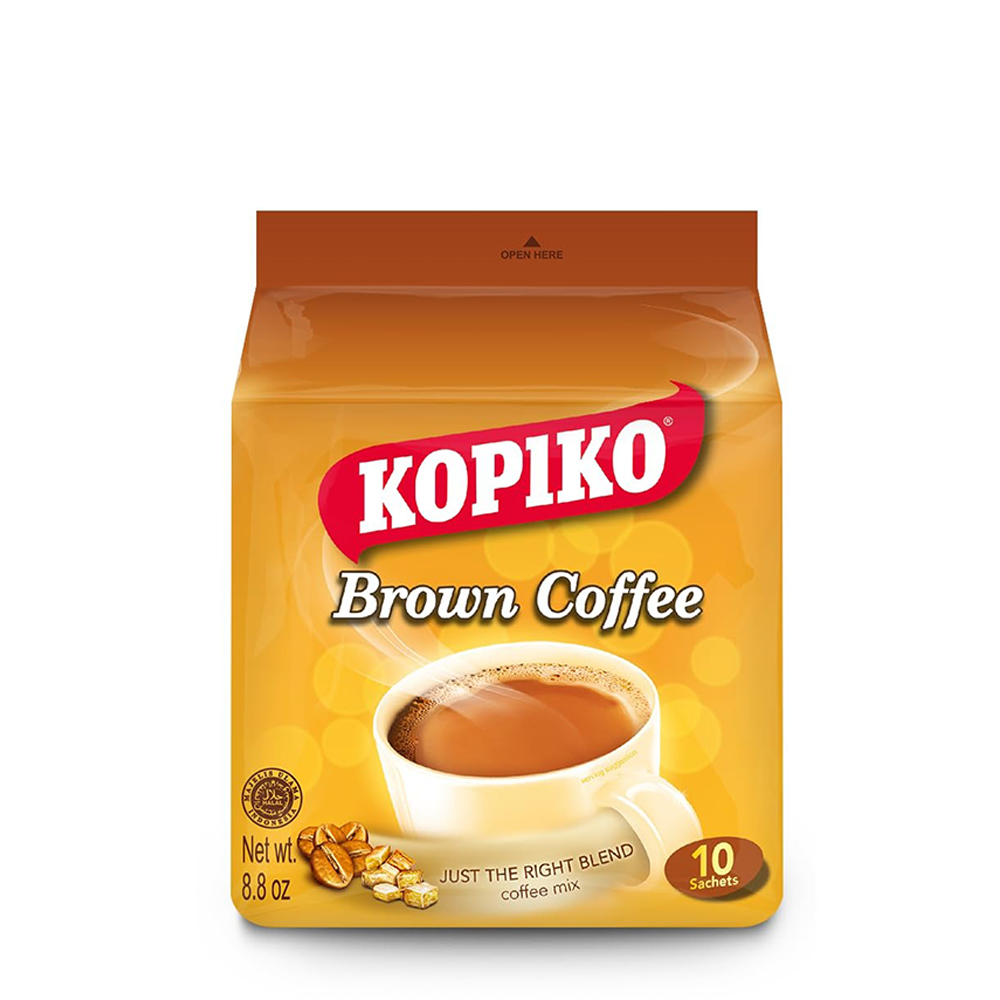 Kopiko Brown 3-in-1 Coffee Pack of 10 Sachets