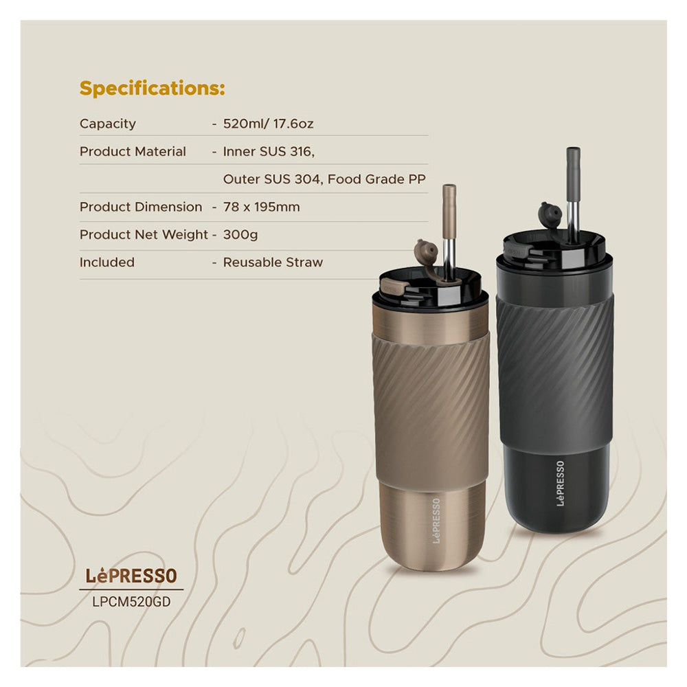 LePresso Tumbler with Infusion Filter Grey