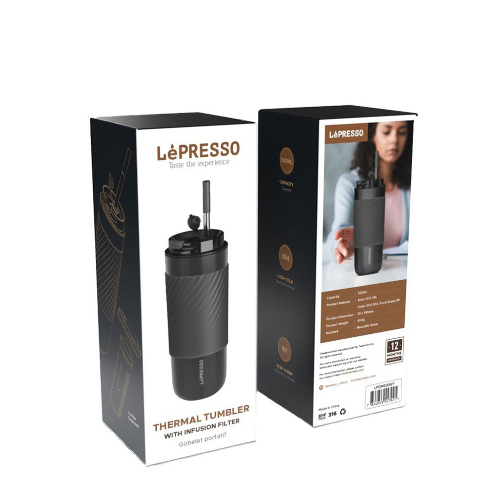 LePresso Tumbler with Infusion Filter Grey