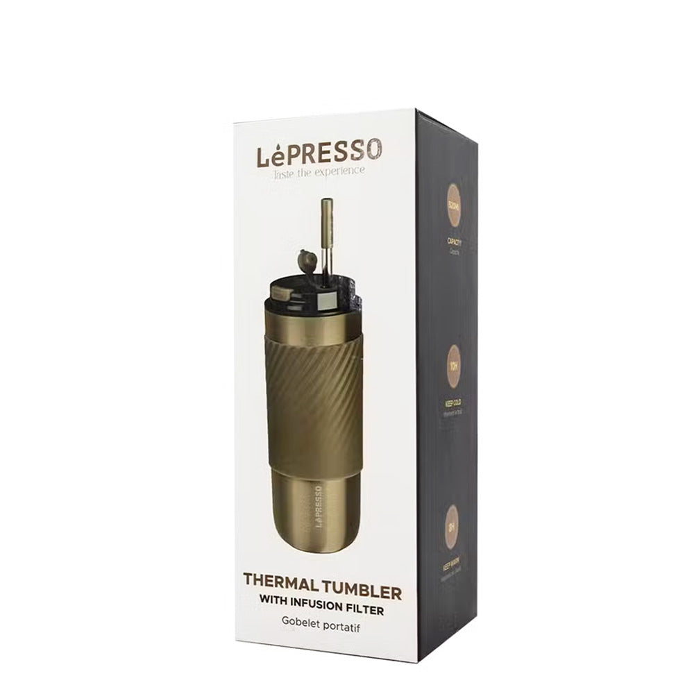 LePresso Tumbler with Infusion Filter Golden