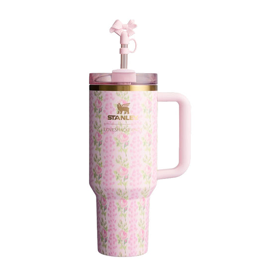 Stanley 40oz Flask LoveShackFancy Blooming Heirloom Pink