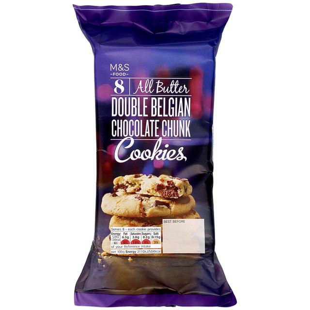 M&S Double Chocolate Belgian Chocolate Chunk Cookies 200g