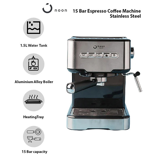 Espresso Coffee Machine with Milk Frother - Stainless Steel